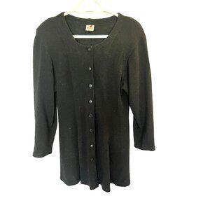 Blue Skies Of Florida Black Cardigan Sweater Button Down Academia Womens Sz M